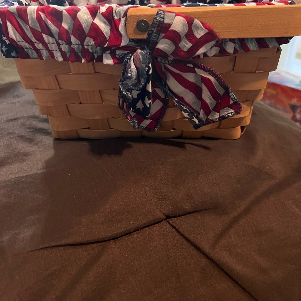 Woven Basket with American Flag Liner